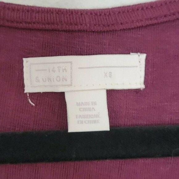 14th and Union button tie front blouse burgundy xs women's - Picture 3 of 6